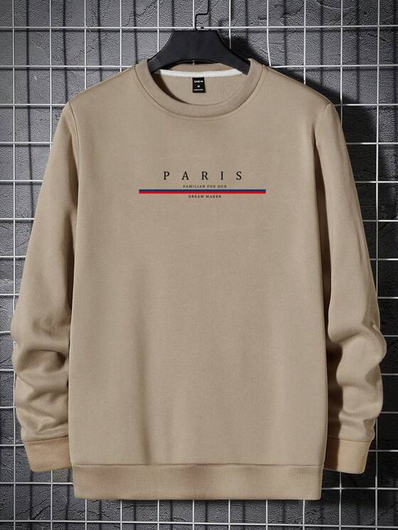 Manfinity Homme Loose Fit Men's Lined Sweatshirt With Letter Print